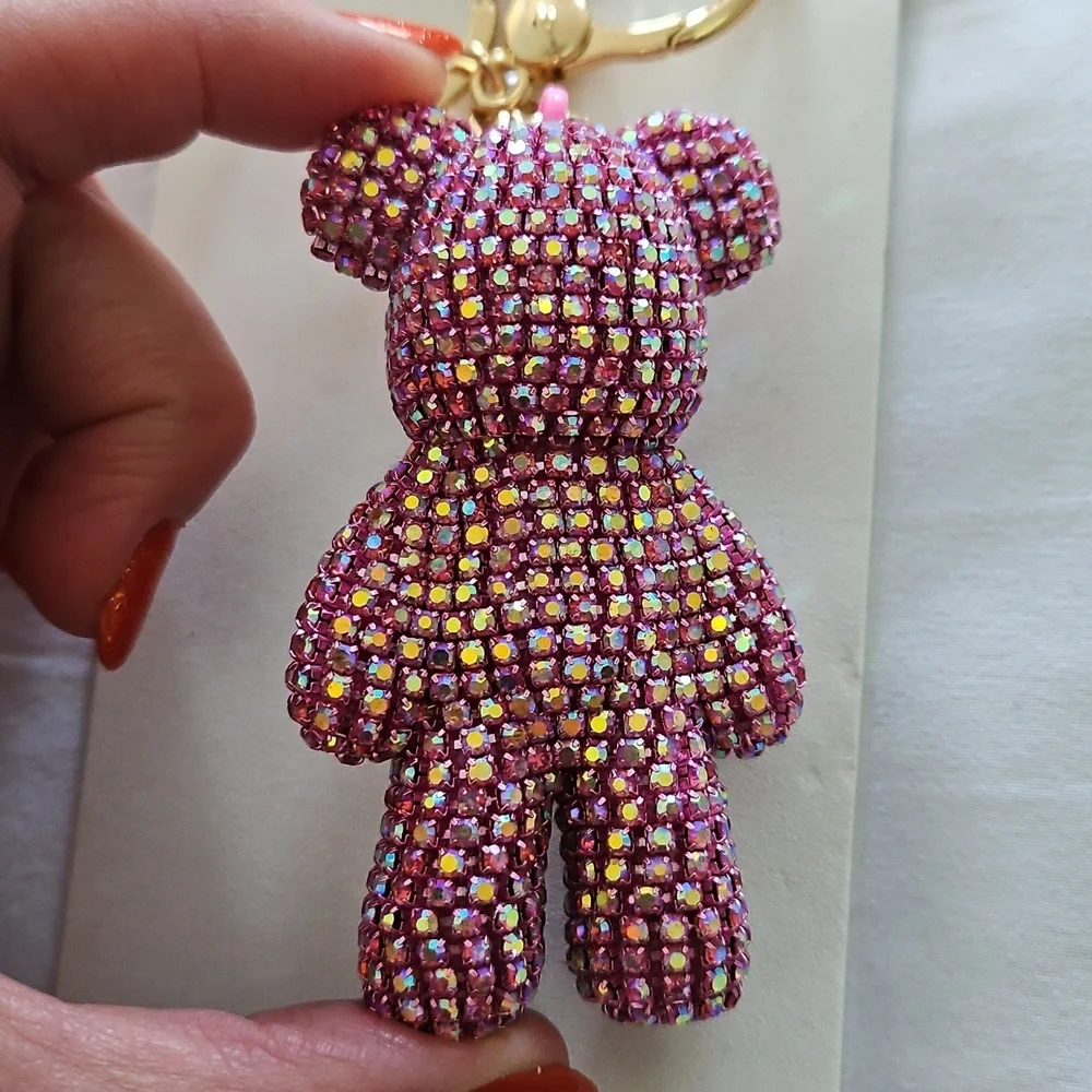 Natasha Rhinestone Bear Bag Charm/Key Ring - Picture 2 of 3